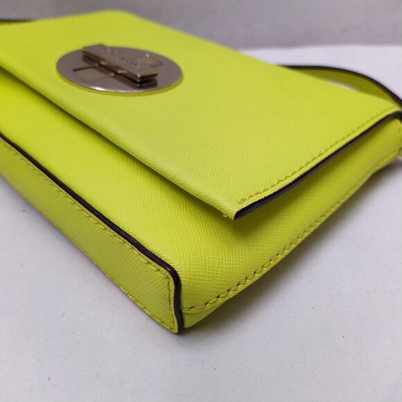 Kate Spade New York Highlighter Yellow Leather Turnlock Crossbody Bag - Picture 16 of 16